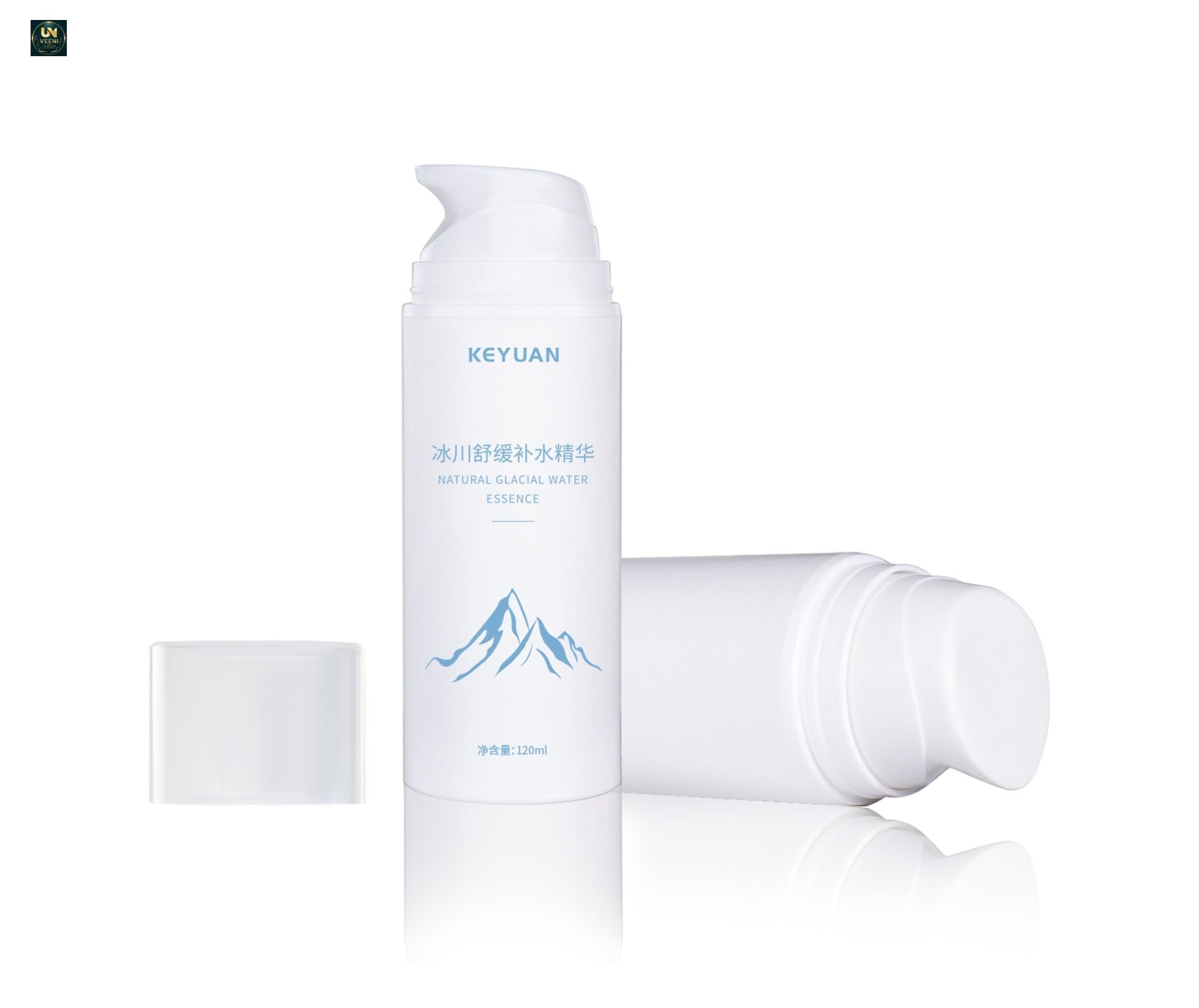 KY209 - Chai Nhựa PP Tròn Đựng Toner/Essence Kèm Vòi Bơm Lotion