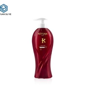 KY224 - Chai nhua PET 600ml mau do dung dau goi, kem voi bom lotion trang