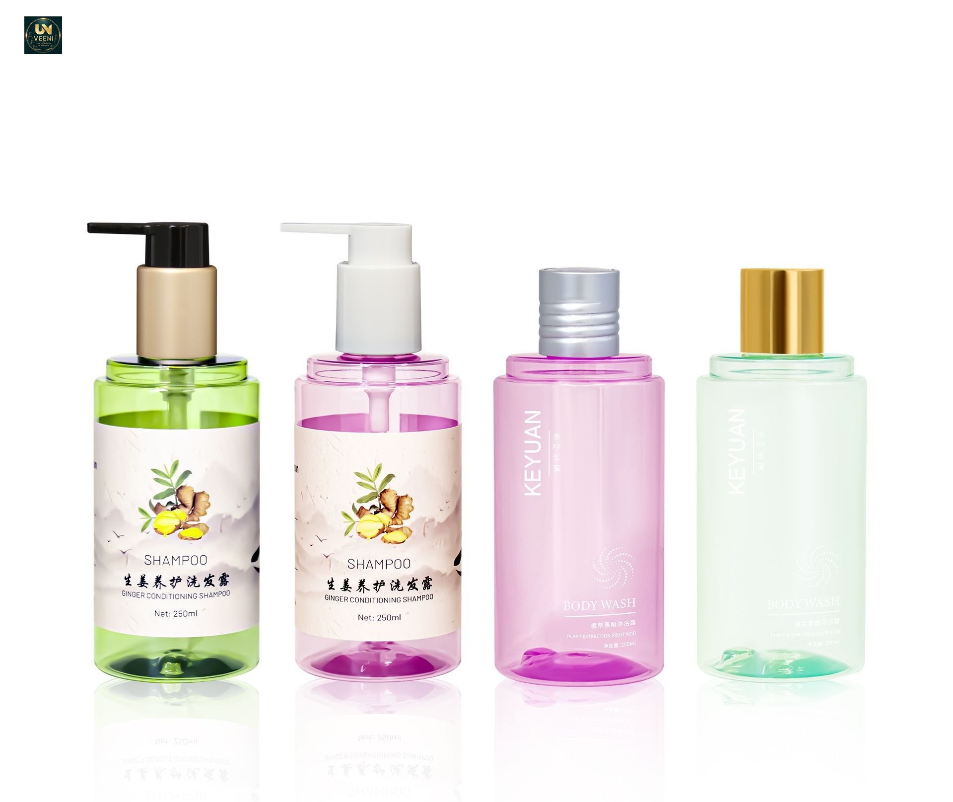 KY229-1 - Chai nhua PET 250ml dang tron dung dau goi, sua tam