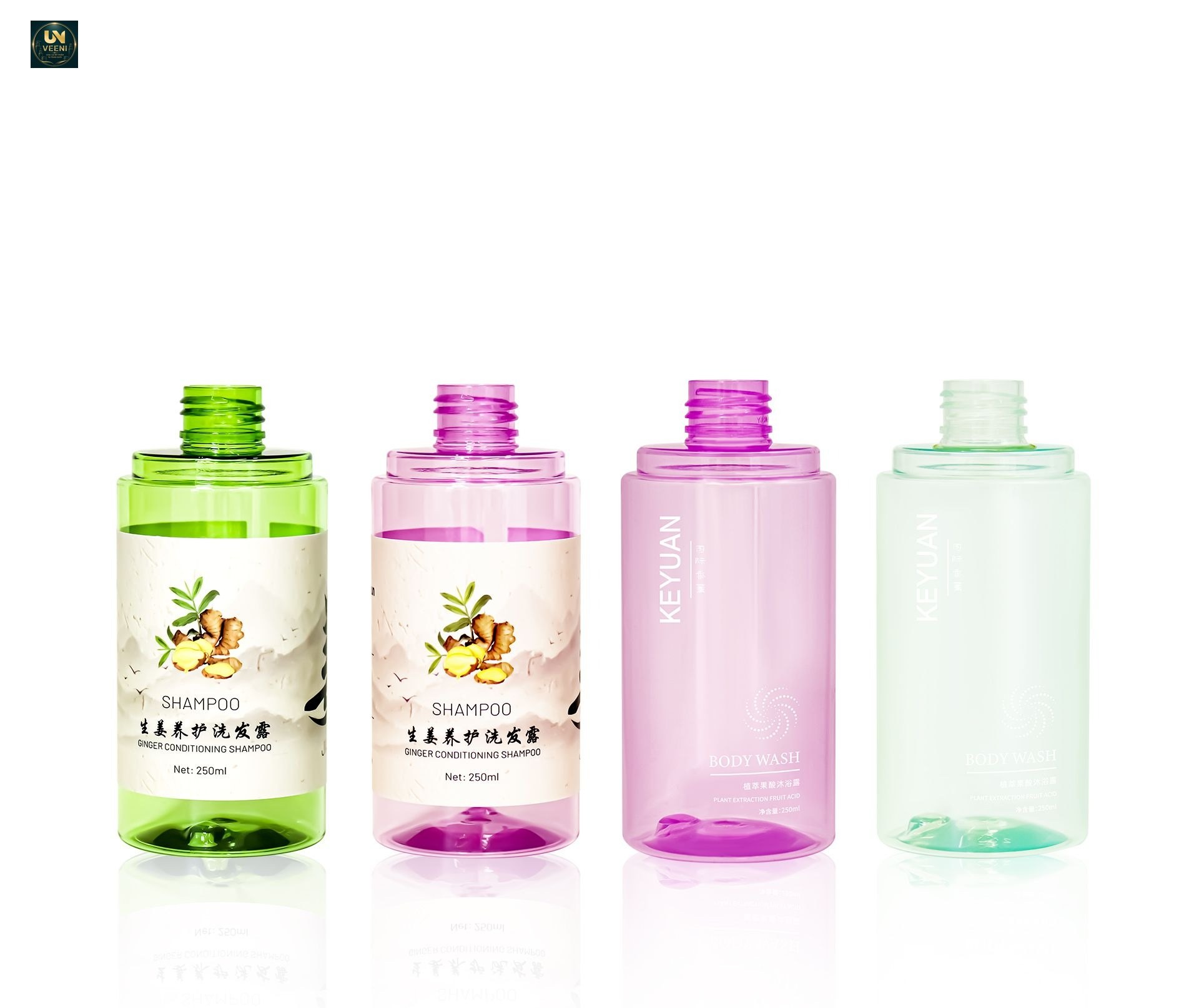 KY229-1 - Chai nhua PET 250ml dang tron dung dau goi, sua tam