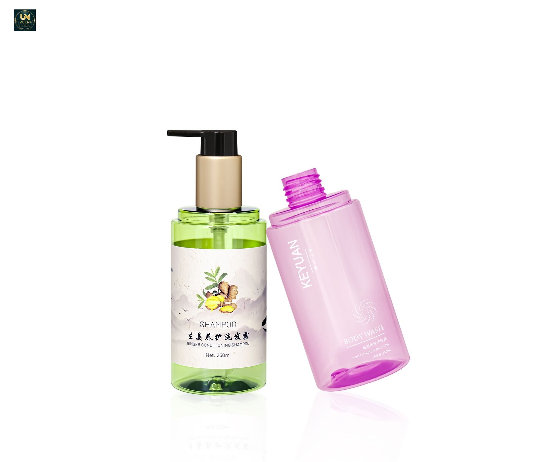 KY229-1 - Chai nhua PET 250ml dang tron dung dau goi, sua tam