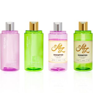 KY229-2 - Chai nhựa PET tròn 500ml đựng dầu gội/mỹ phẩm, nắp đĩa bạc