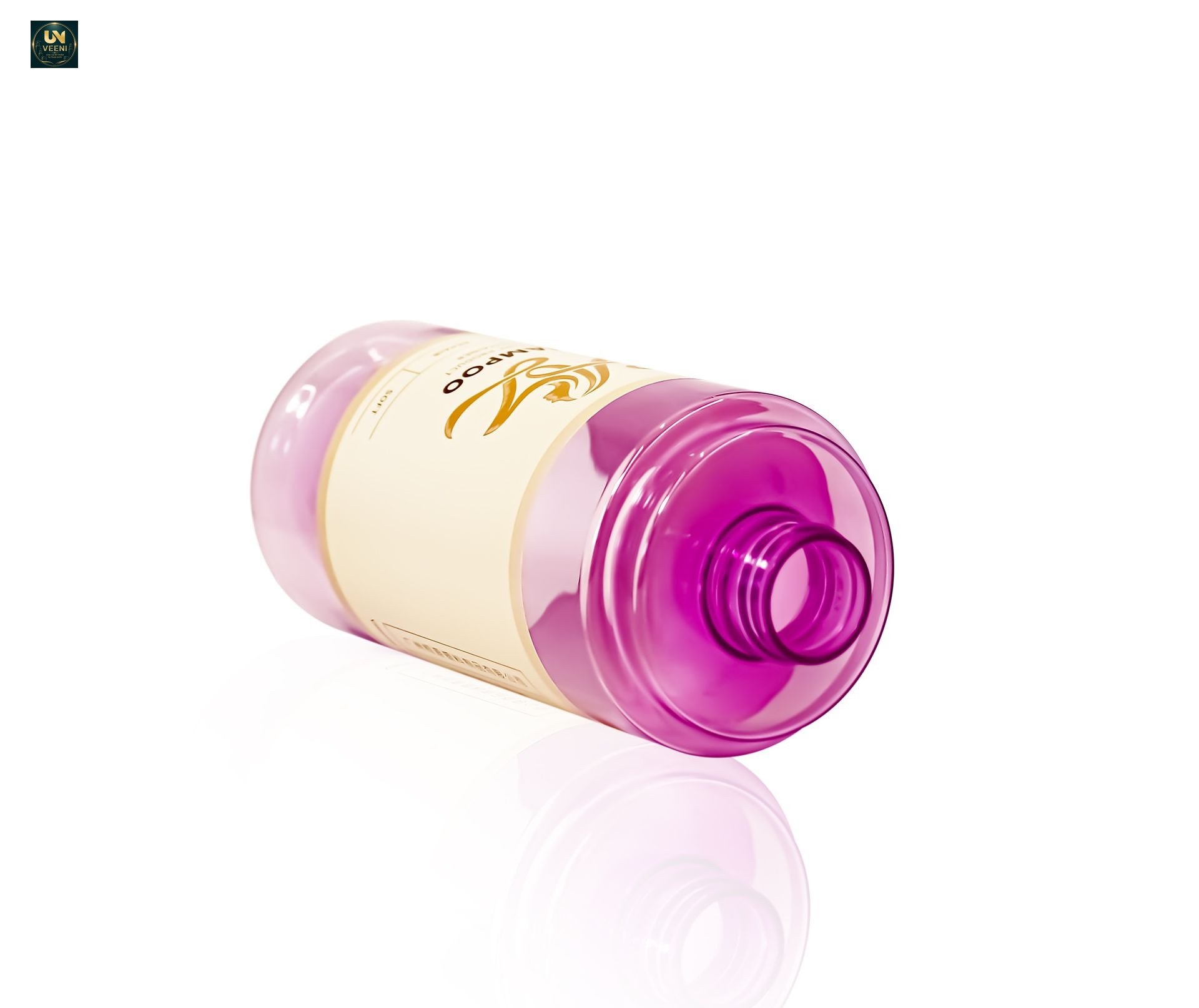 KY229-2 - Chai nhựa PET tròn 500ml đựng dầu gội/mỹ phẩm, nắp đĩa bạc