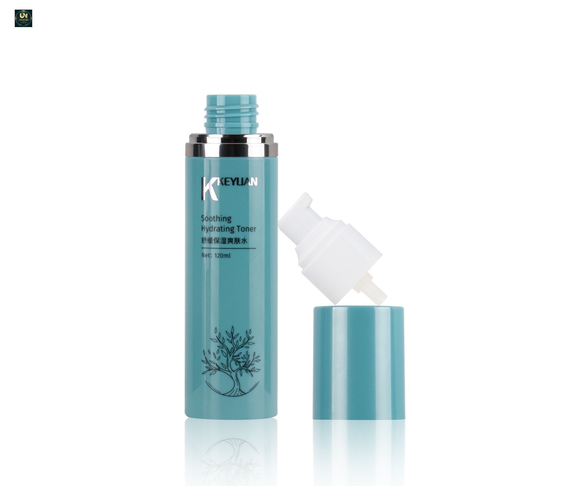 KY230-3 - Chai Nhựa PET Tròn Màu Xanh Đựng Lotion 100ml/120ml/150ml
