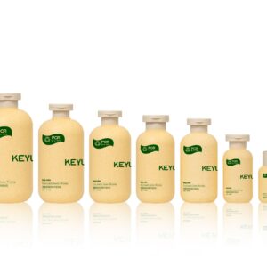 KY233 - Chai nhua PE trong suot 300ml dung dau goi/sua tam, mau vang sang trong