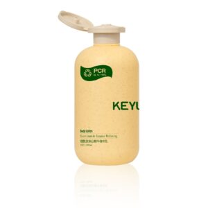 KY233 - Chai nhua PE trong suot 300ml dung dau goi/sua tam, mau vang sang trong