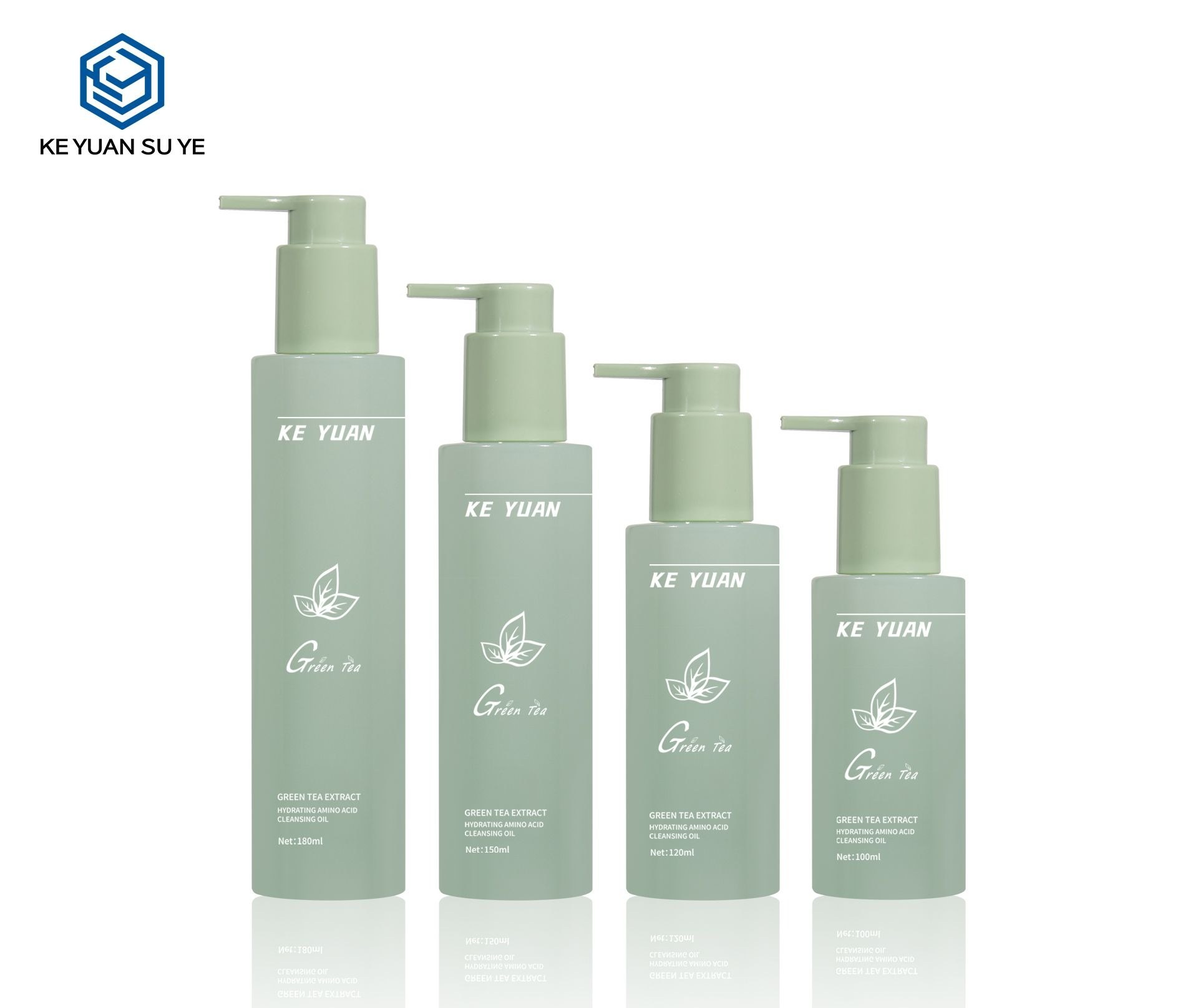 KY242 - Chai Bơm Lotion Nhựa PET Tròn Cao Cấp Màu Xanh Lá