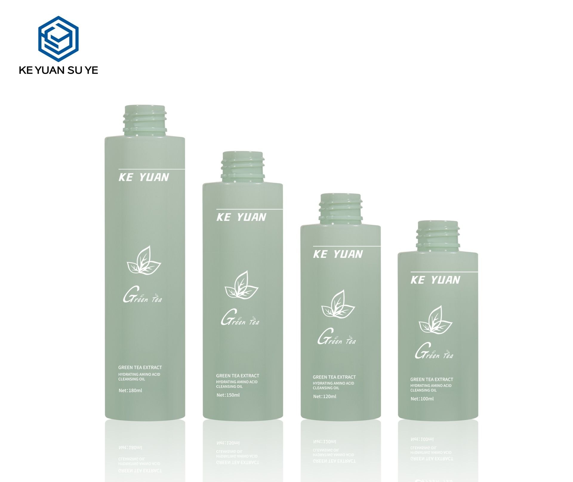 KY242 - Chai Bơm Lotion Nhựa PET Tròn Cao Cấp Màu Xanh Lá