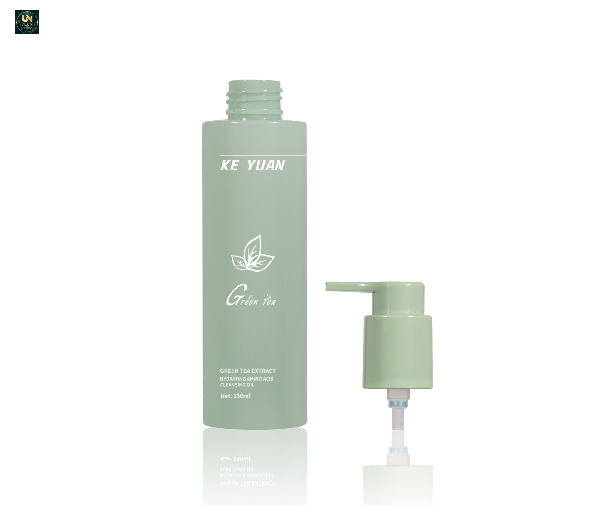 KY242 - Chai Bơm Lotion Nhựa PET Tròn Cao Cấp Màu Xanh Lá