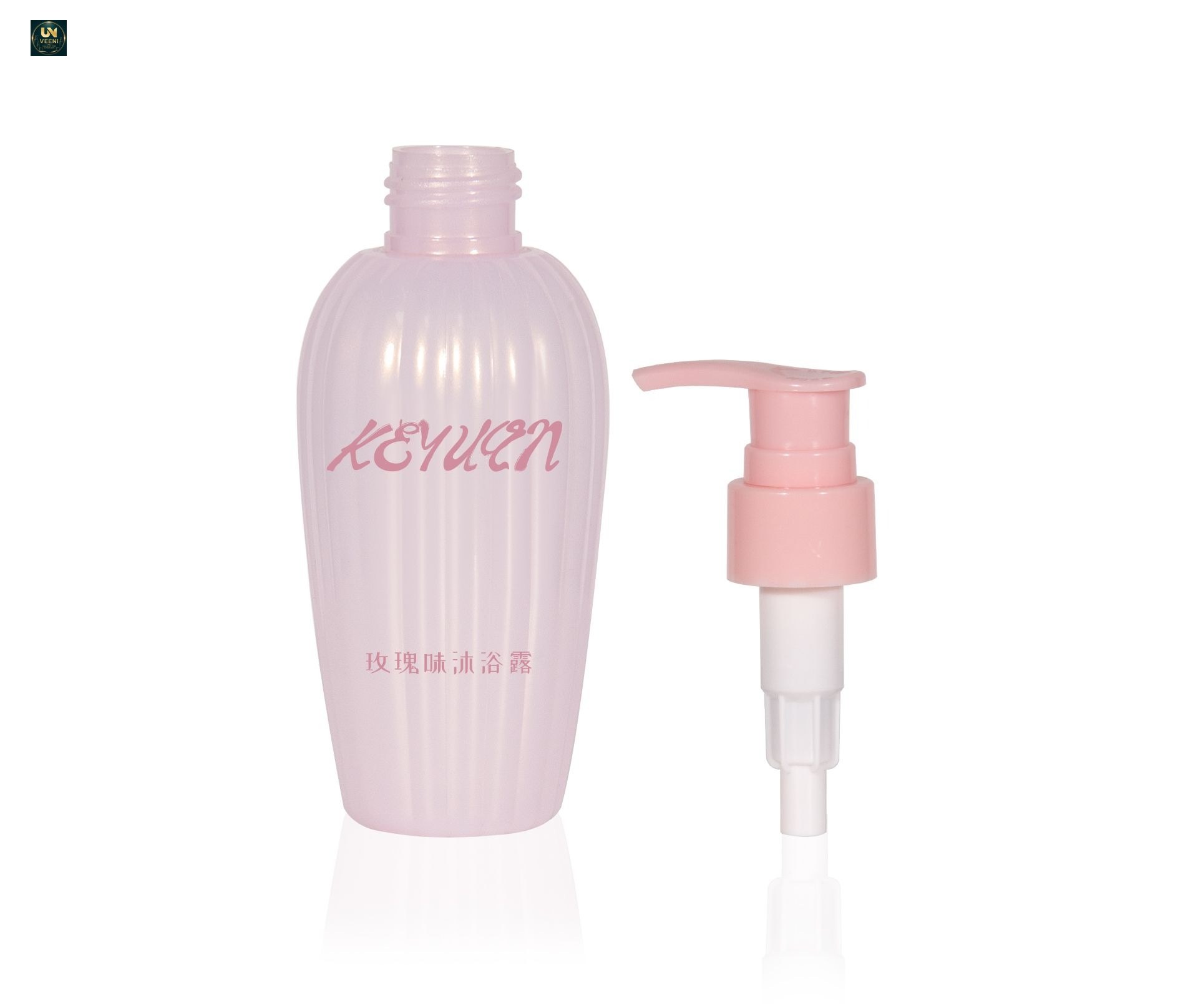 KY254 - Chai nhua PETG dang Boston Round 150ml, voi bom, dung cho dau goi va sua tam