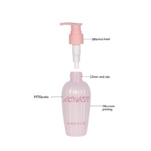 KY254 - Chai nhua PETG dang Boston Round 150ml, voi bom, dung cho dau goi va sua tam