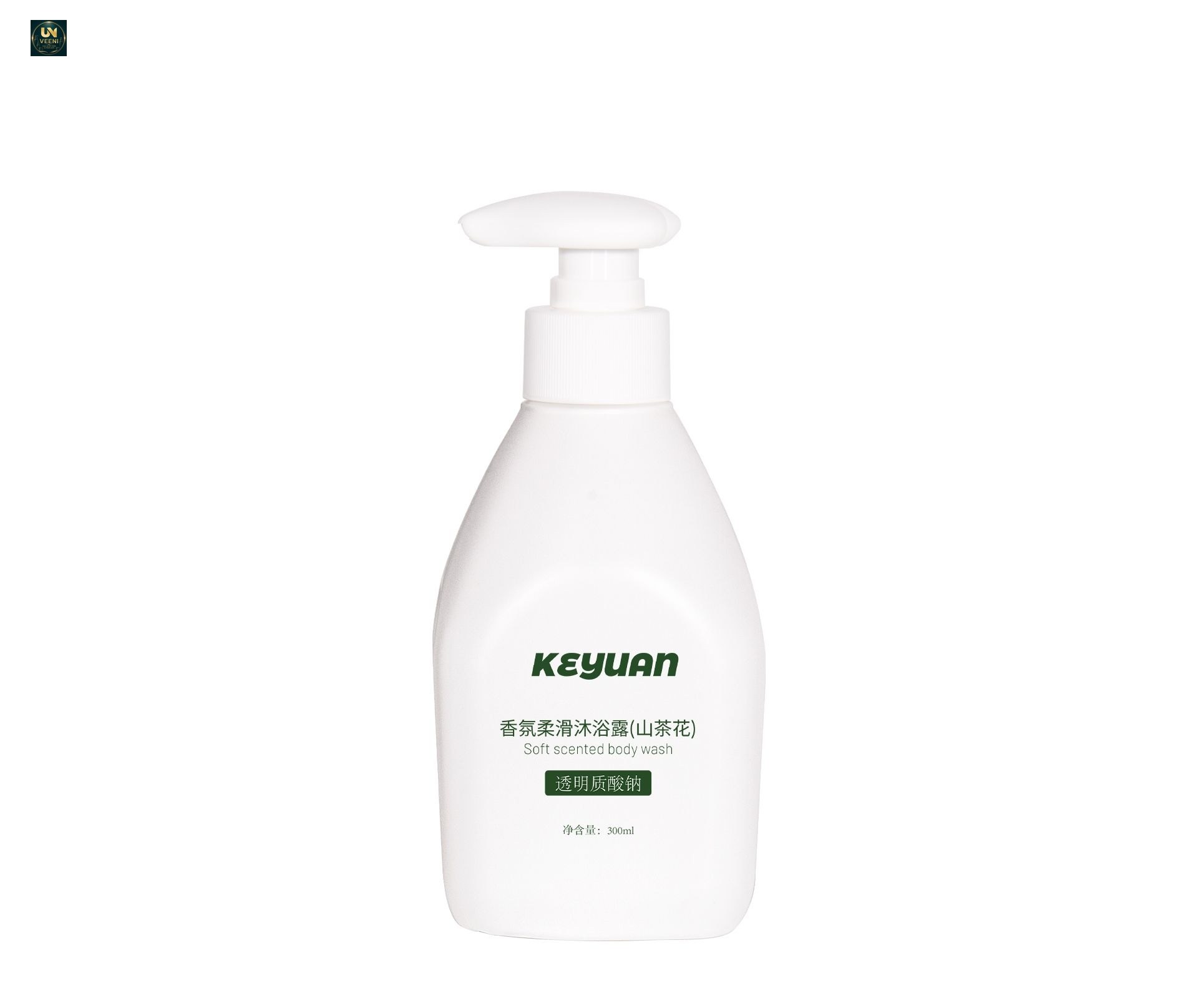 KY255 - Chai Nhựa HDPE 300ml Màu Trắng Có Vòi Bơm Đựng Sữa Tắm