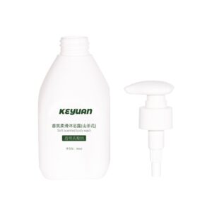 KY255 - Chai Nhựa HDPE 300ml Màu Trắng Có Vòi Bơm Đựng Sữa Tắm