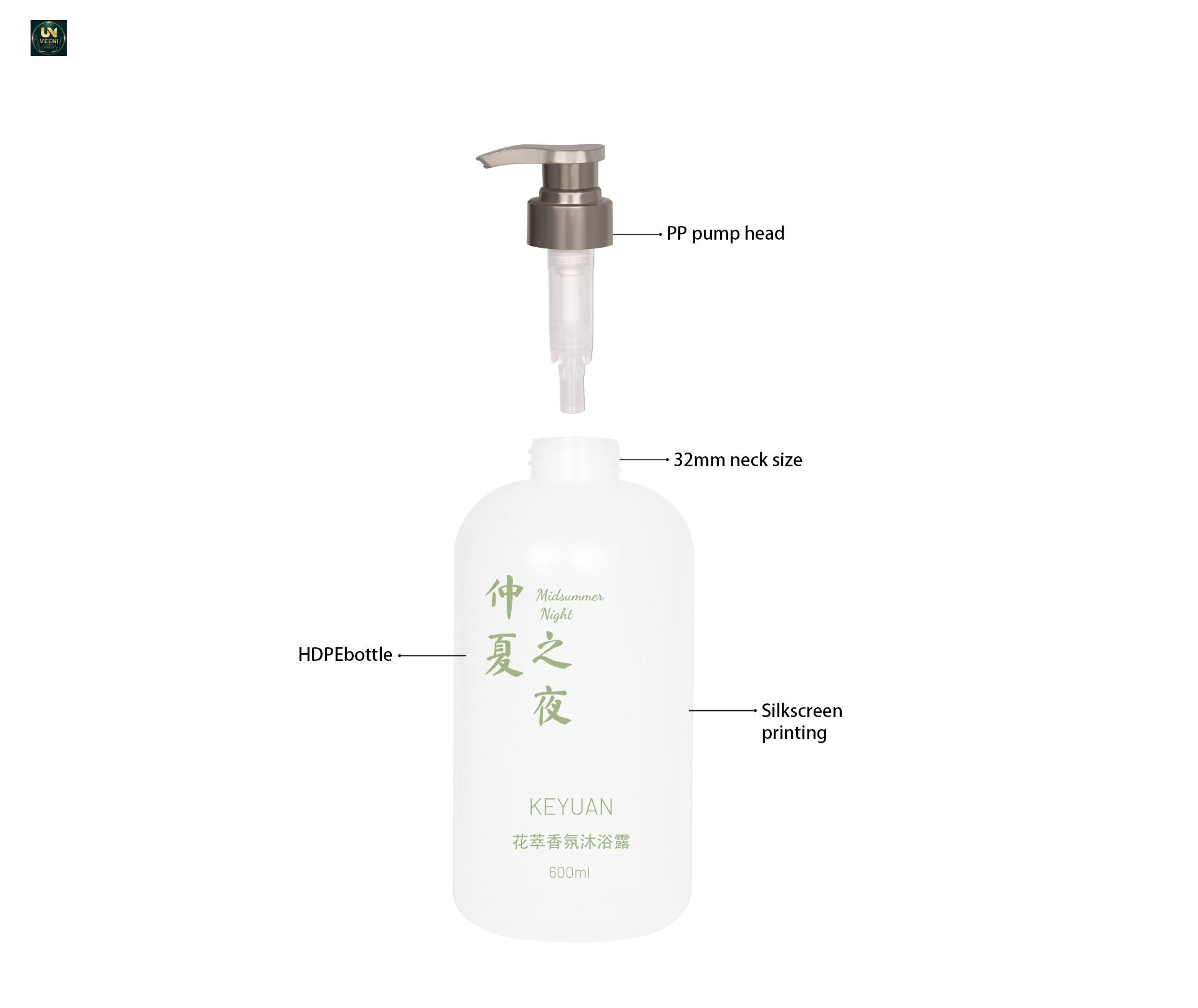 KY258 - Chai nhựa PE tròn 600ml đựng dầu gội và sữa tắm