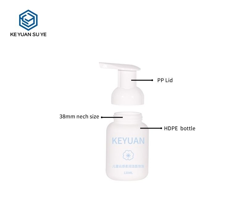 KY262-1 - Chai bơm tạo bọt rửa mặt nhựa PE 120ml