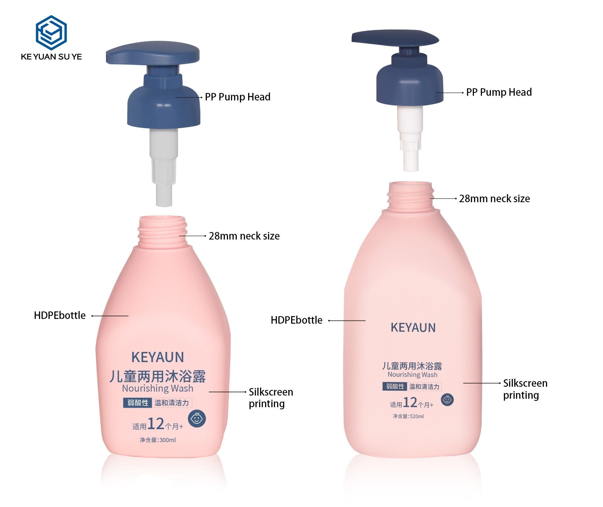 KY265 - Chai Dầu Gội, Sữa Tắm Cho Bé HDPE Thân Thiện Môi Trường