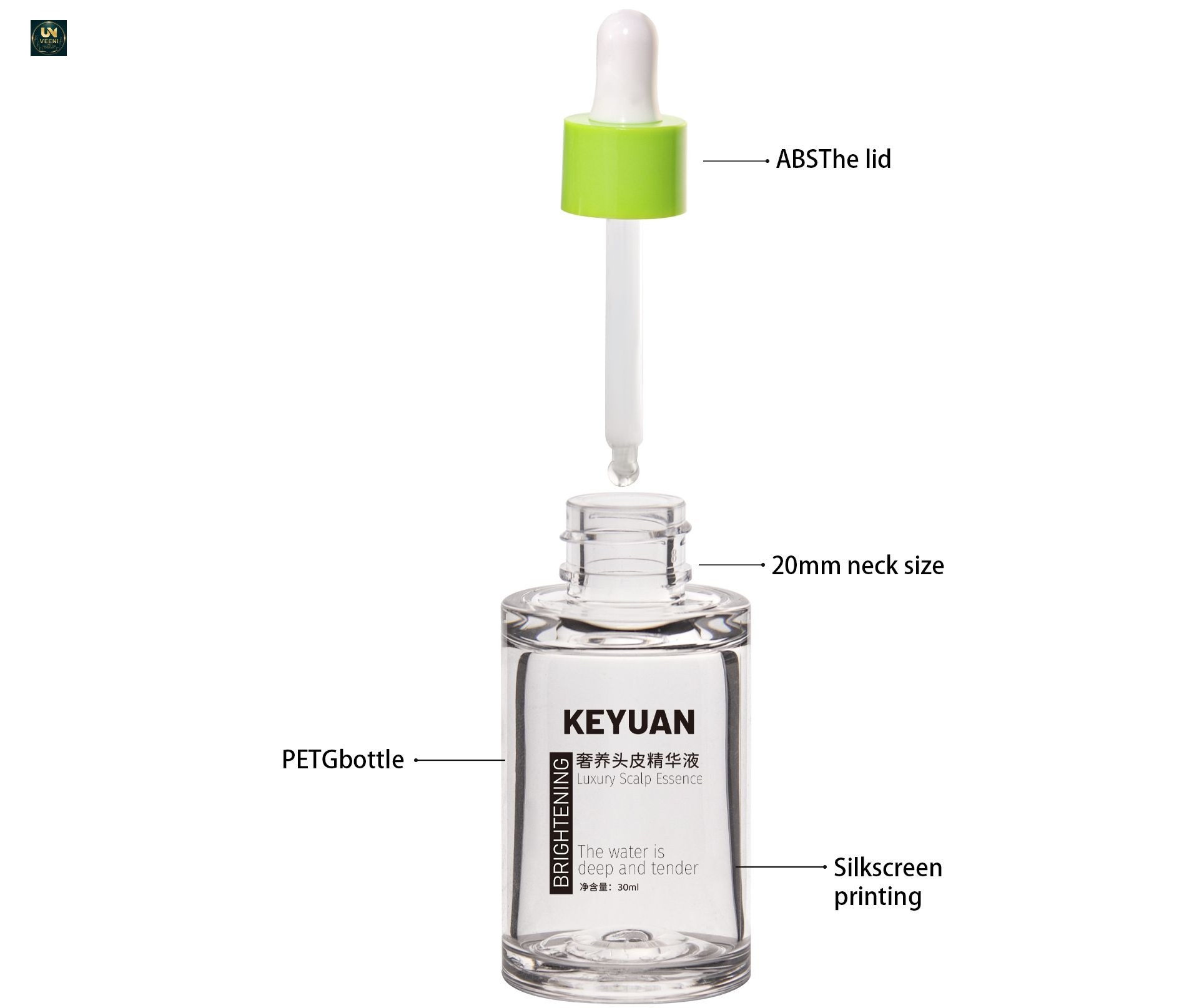 KY273 - Chai Nhỏ Giọt Nhựa Tròn Trong Suốt Đựng Serum, Tinh Dầu Dưỡng Da