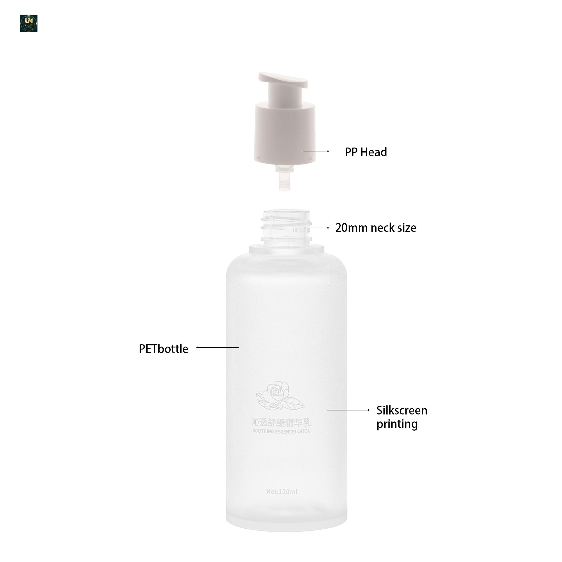 KY284 - Chai Bơm Nhựa PET Nhám 80ml 100ml Đựng Tinh Chất, Serum, Toner