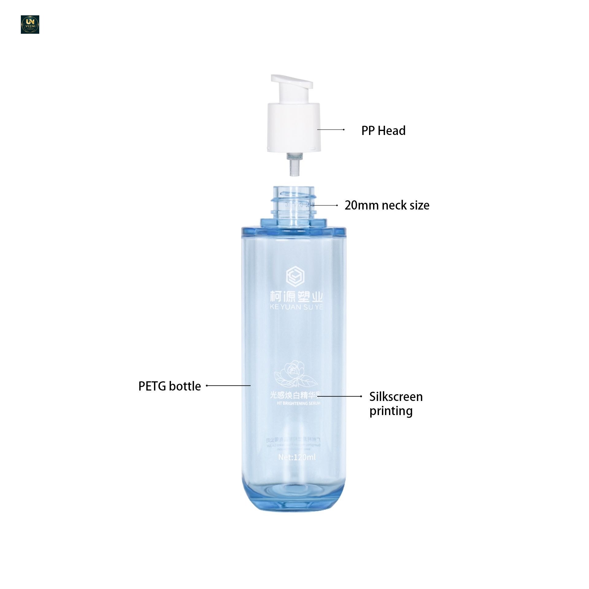 KY288 - Chai Lotion Nhựa PET Cao Cấp Thành Dày, Tròn, Màu Xanh Dương