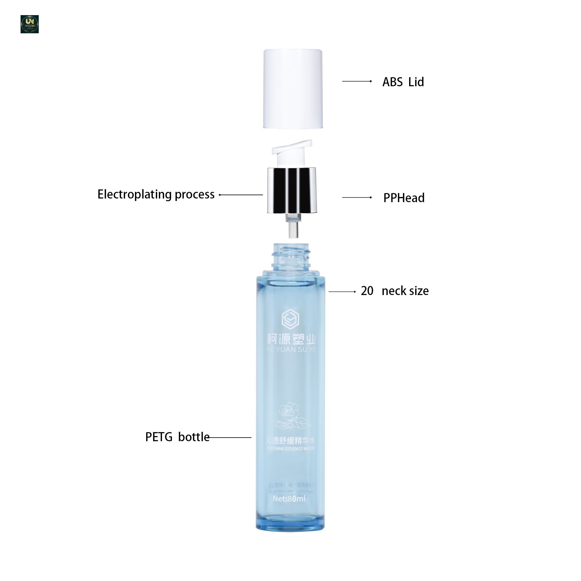 KY290 - Chai Nhựa PET Thành Dày Cao Cấp Màu Xanh Đựng Toner, Tinh Chất, Sữa Dưỡng
