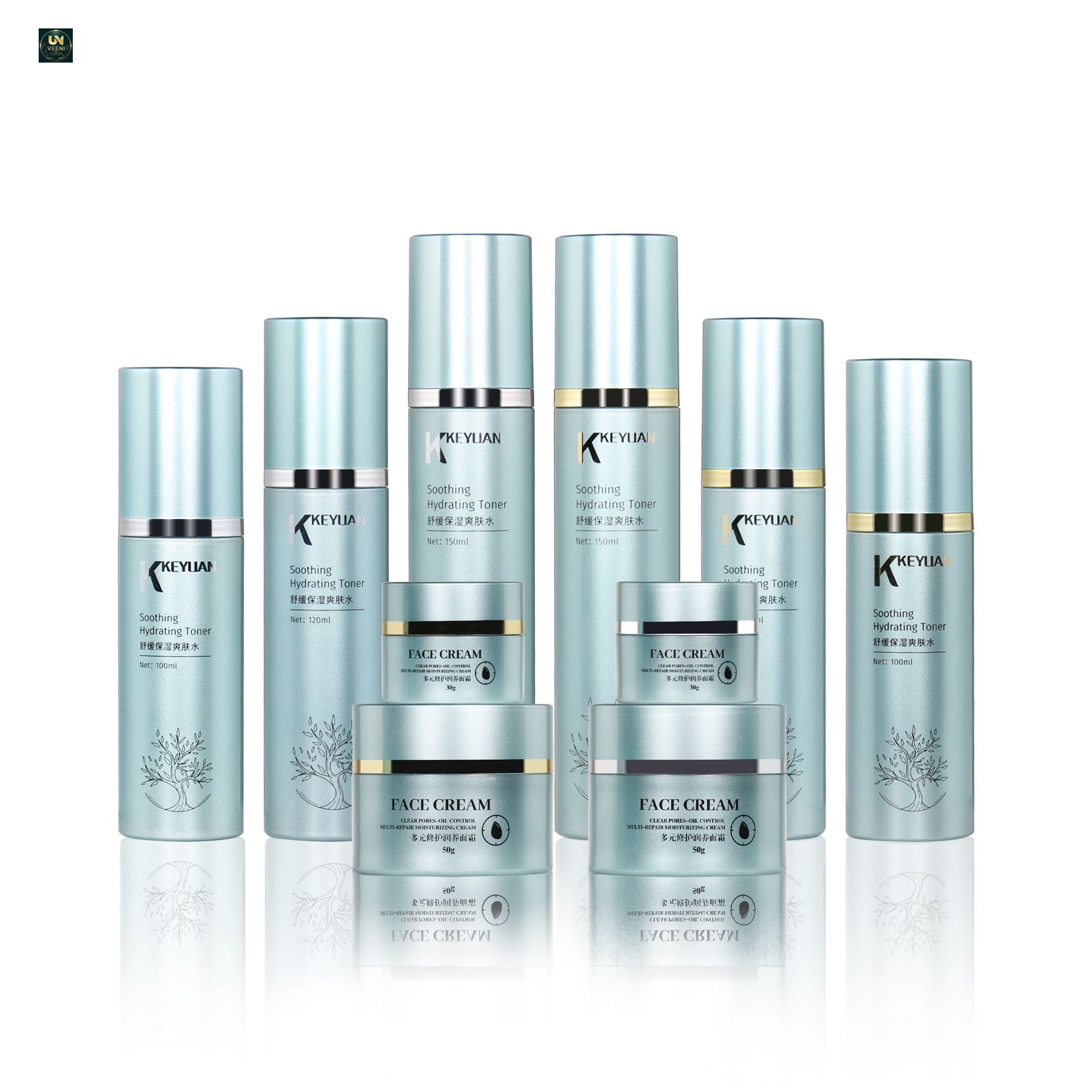 KY294 - Bộ Chai Toner và Hũ Kem Dưỡng Da Đa Kích Cỡ