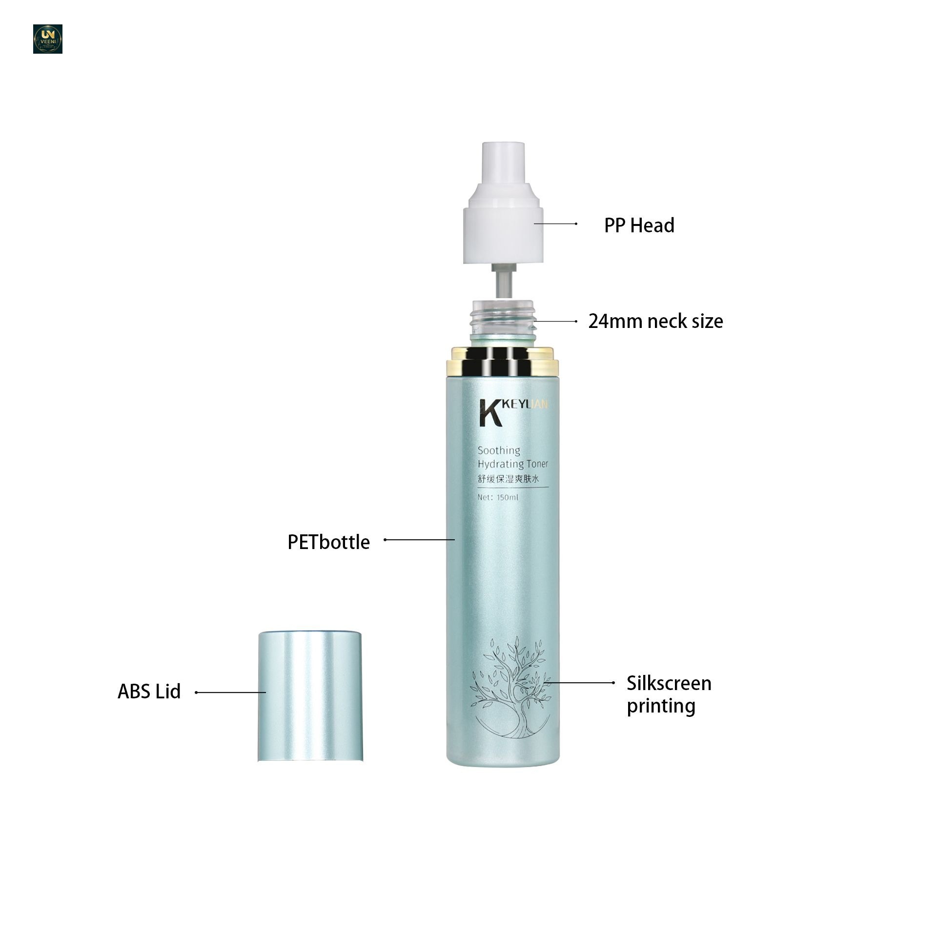 KY294 - Bộ Chai Toner và Hũ Kem Dưỡng Da Đa Kích Cỡ