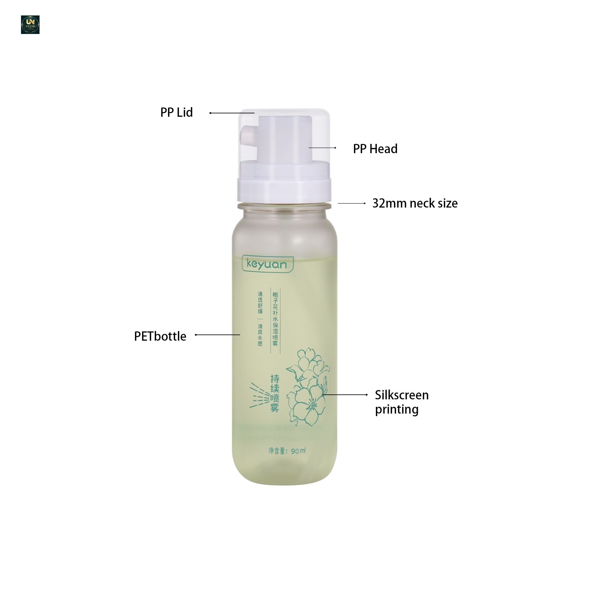 KY296-1 - Chai Xịt Dưỡng Da Mini 90ml, Vòi Xịt Sương Mịn Liên Tục