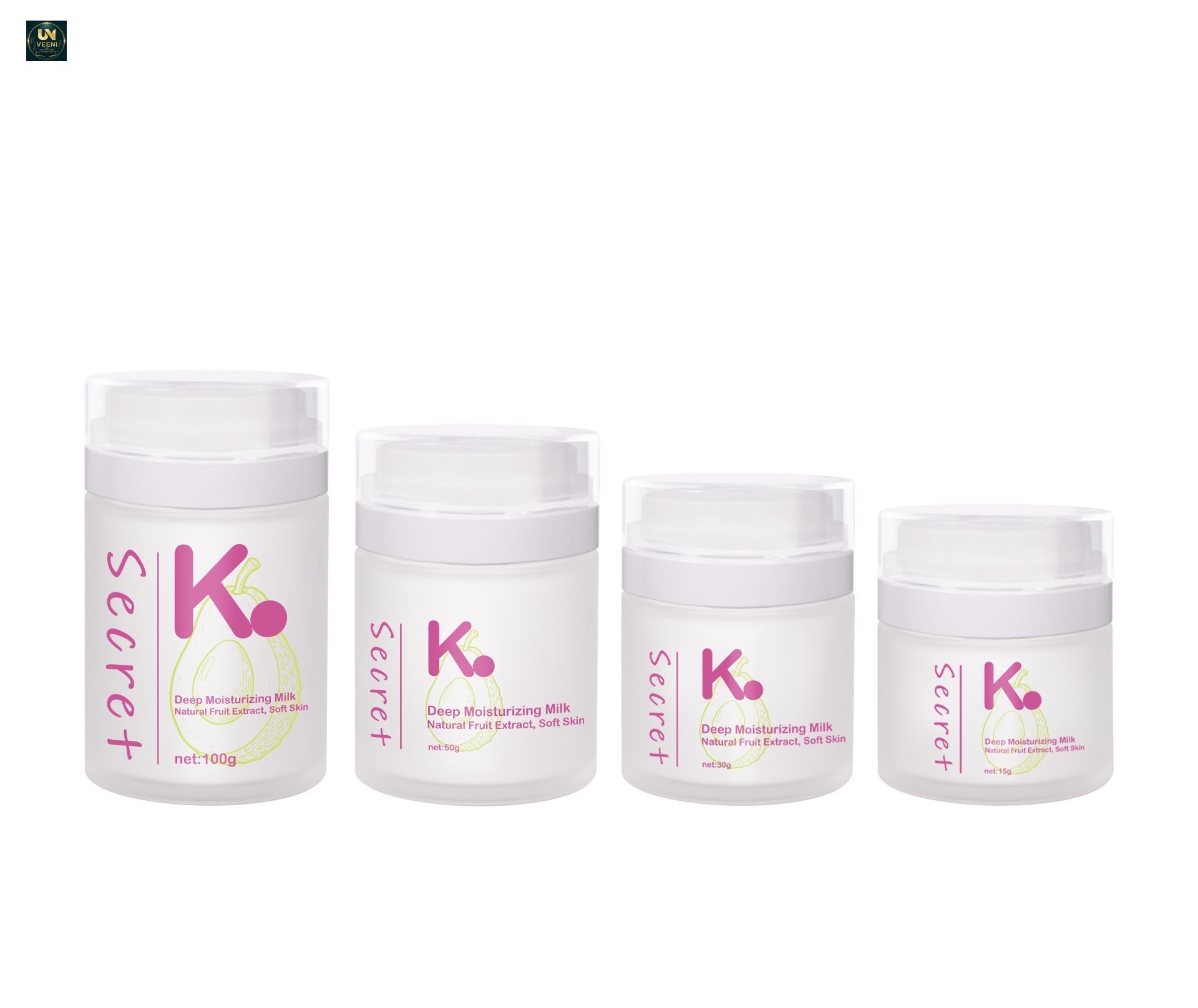 KY298 - Bộ hũ kem 2 lớp PET 15g/30g/50g/100g, dùng cho kem dưỡng ẩm da