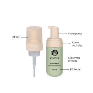 KY302 - Bộ bao bì chăm sóc cá nhân PE tái chế, phủ nhung, dùng cho sữa rửa mặt/dầu gội/kem dưỡng tóc