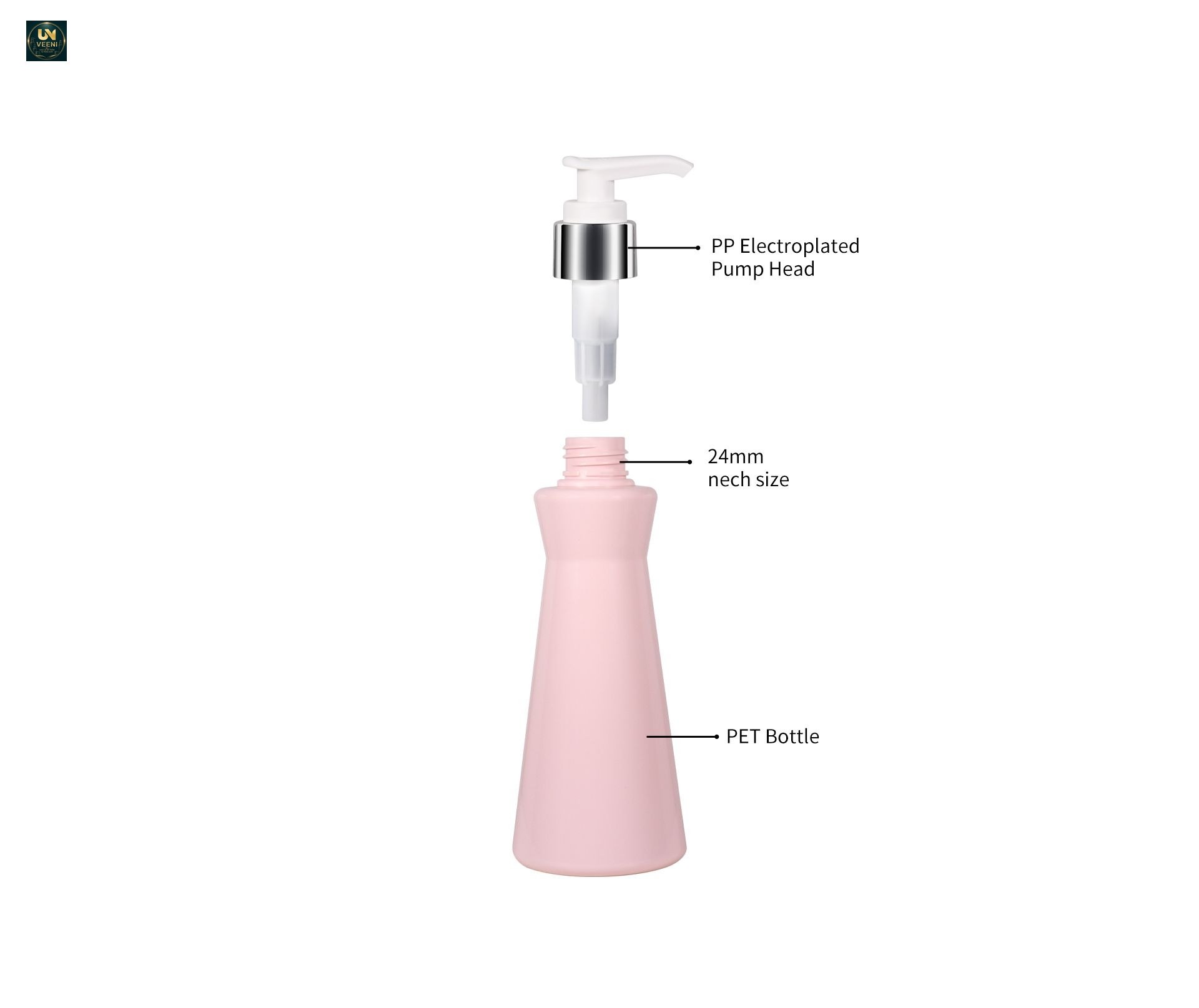 KY303 - Chai bơm nhựa PET dáng cong dùng cho dầu gội, sữa tắm