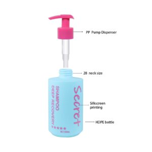 KY304 - Chai Bơm Ấn Nhựa PE Nhám 350ml/440ml Cho Dầu Gội, Dầu Xả Salon