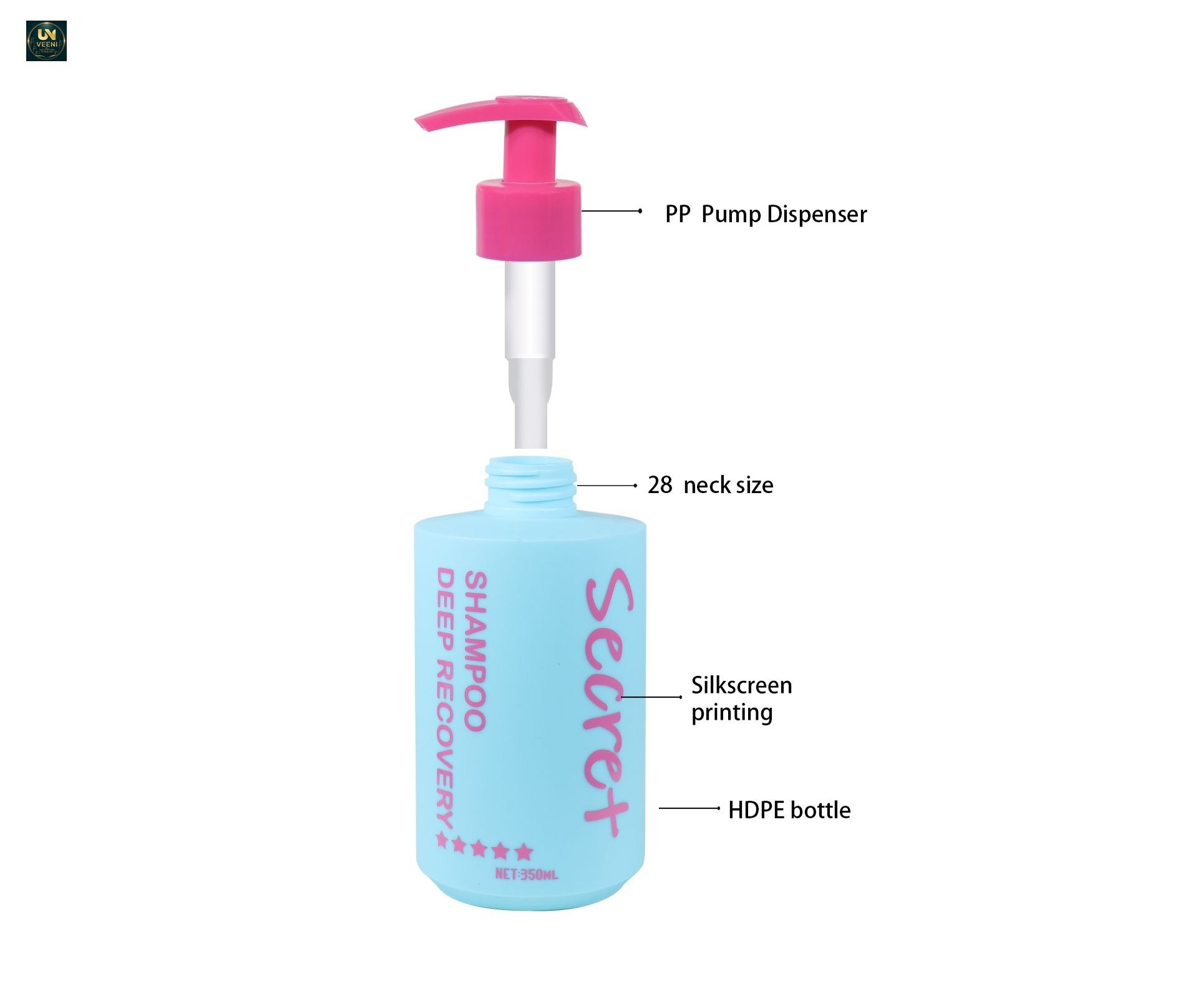 KY304 - Chai Bơm Ấn Nhựa PE Nhám 350ml/440ml Cho Dầu Gội, Dầu Xả Salon