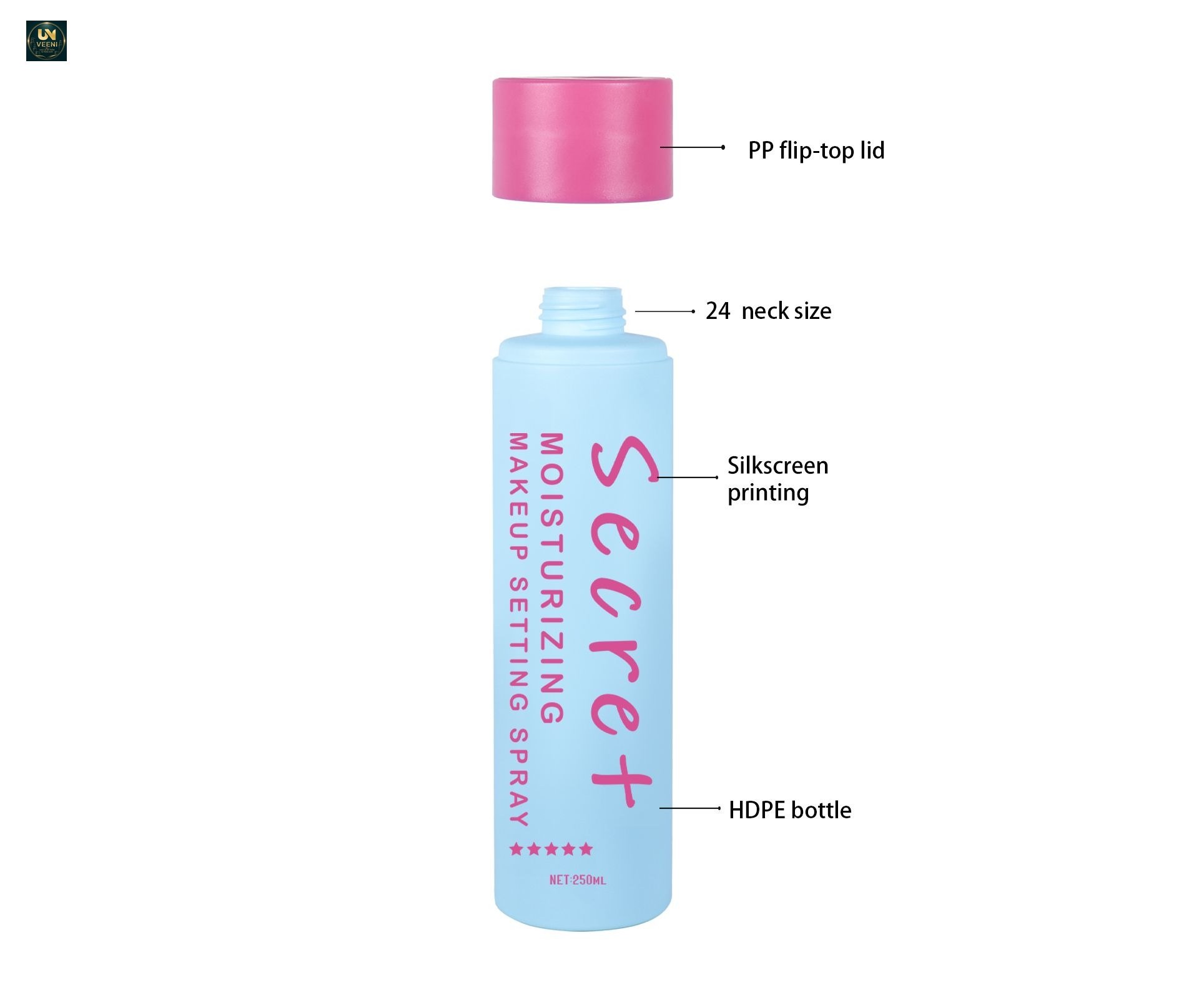 KY304 - Bo chai nhua PE mo dang tru dung dau goi & dau xa 250ml/300ml