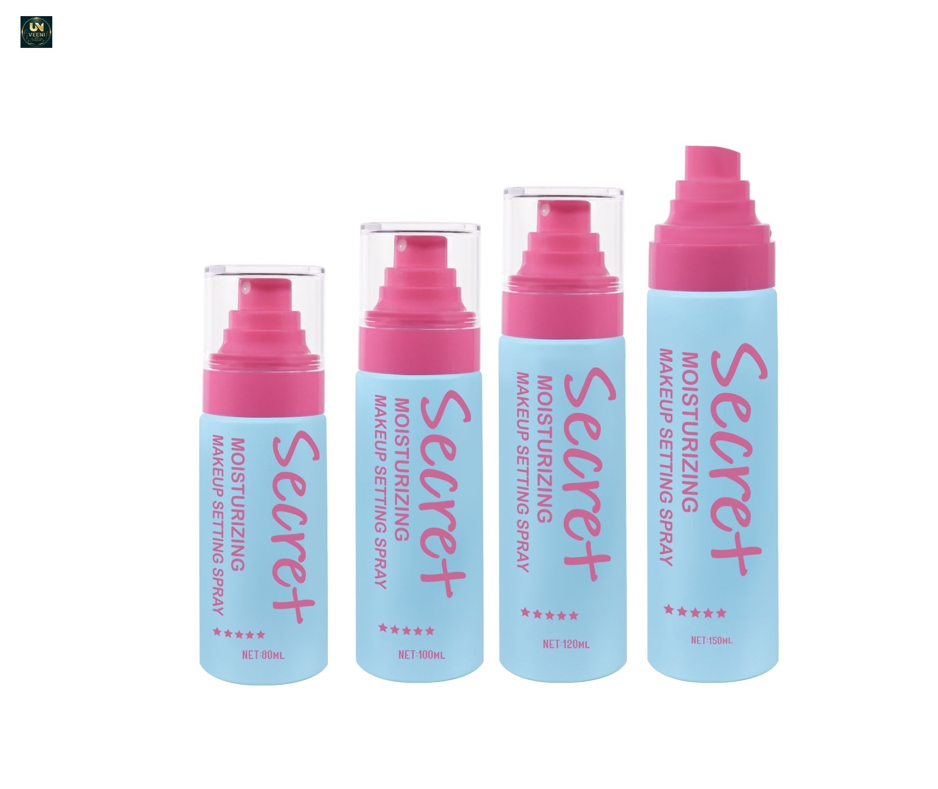 KY304 - Bộ chai xịt phun sương mịn PET mờ 80/100/120/150ml, dùng cho xịt khoáng cố định trang điểm