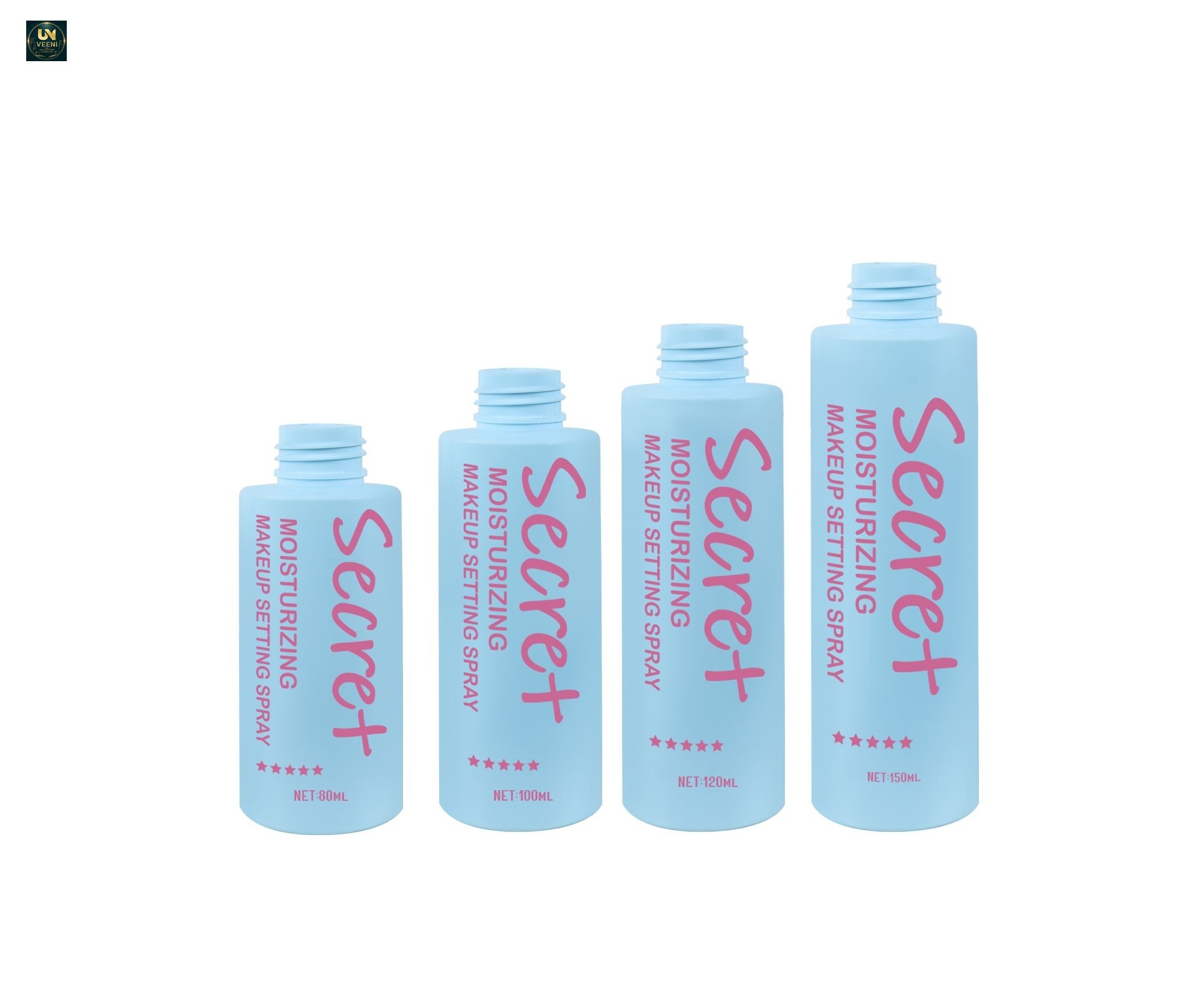 KY304 - Bộ chai xịt phun sương mịn PET mờ 80/100/120/150ml, dùng cho xịt khoáng cố định trang điểm
