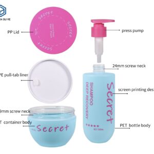 KY304 - Bộ Chai Nhựa PE Nắp Bật Đựng Dầu Gội, Dùng Cho Gia Đình & Du Lịch