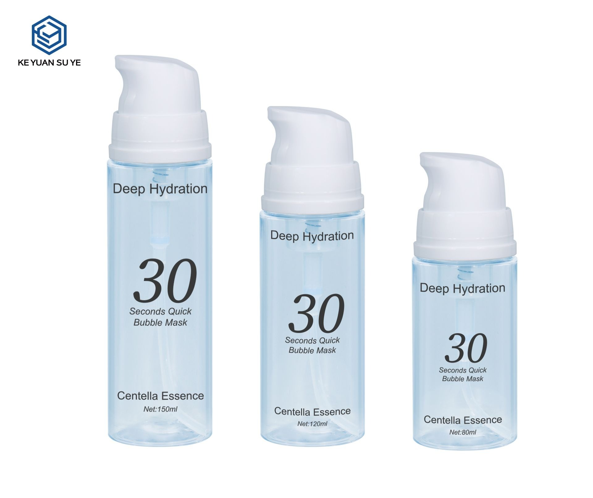 KY305 - Bộ chai bơm tạo bọt PET trong suốt cao cấp 80ml/120ml/150ml, cho mặt nạ bọt & tinh chất