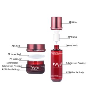 KY306 - Bộ chai lọ dưỡng da PET mờ trong suốt, đủ dung tích cho kem và serum
