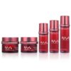 KY306 - Bộ bao bì dưỡng da PET trong đỏ, nhiều dung tích cho serum và kem