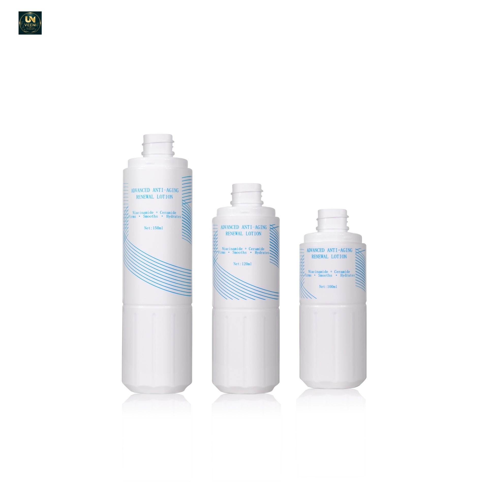 KY724-726 - Chai Bơm Lotion Nhựa PET Trắng Chống Lão Hóa, In Lụa Theo Yêu Cầu 100/120/150ml