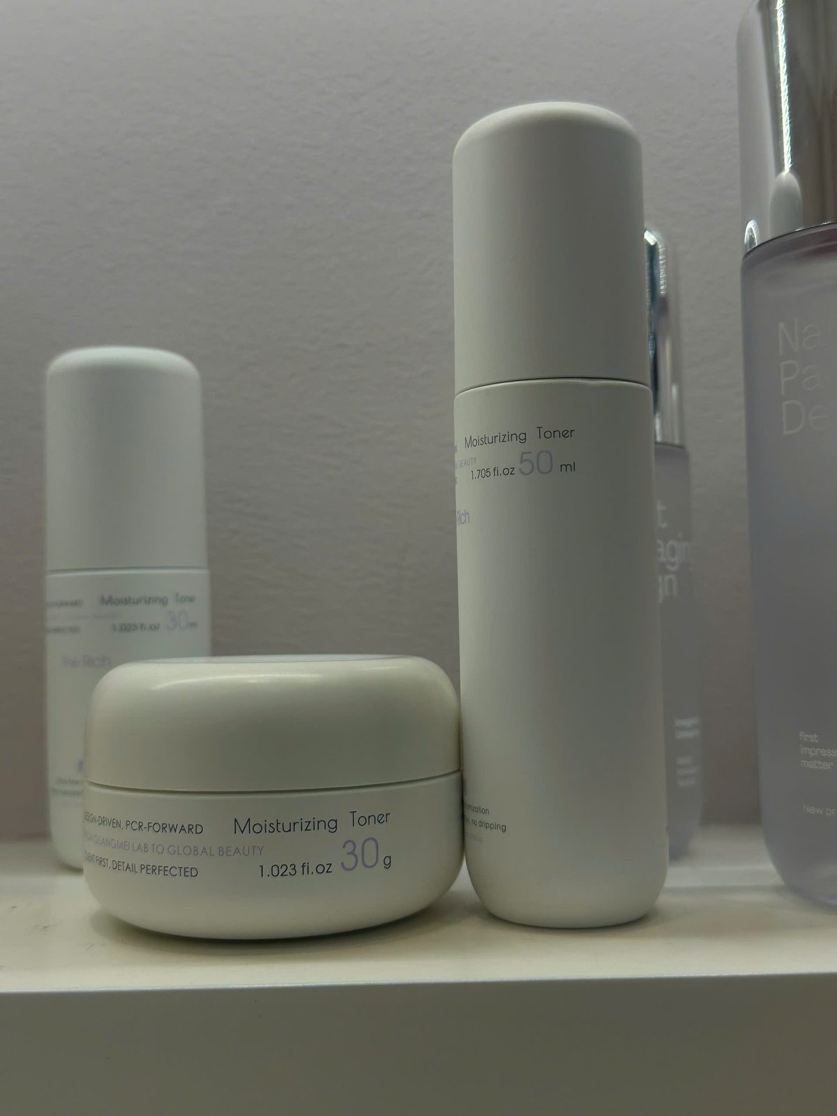 Bộ chai lọ mỹ phẩm trắng cho toner, lotion và kem dưỡng