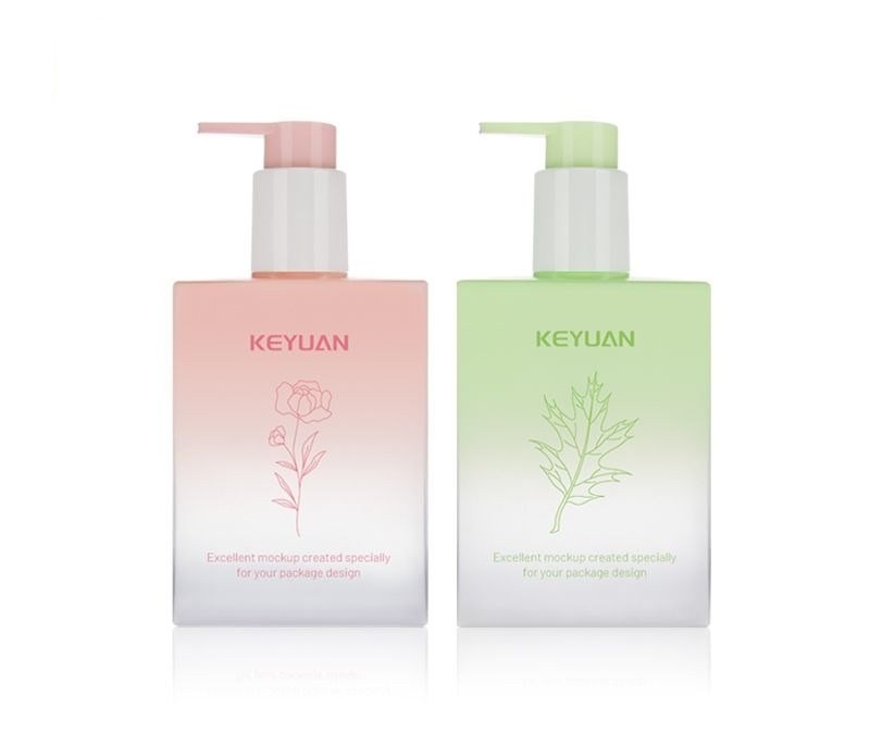 Chai Nhựa PETG Vuông 200ml Màu Gradient Hồng - Xanh - KY108