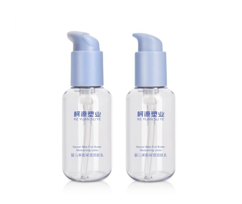 KY155 - Chai Nhựa PET 100ml Đựng Sữa Dưỡng Ẩm, Vòi Bơm Lotion Xanh Kèm Nắp Che
