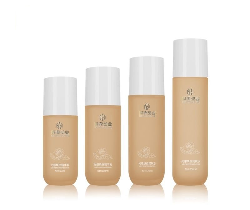 KY201-1 - Bộ Chai Dưỡng Da Cao Cấp Màu Cam Vòi Bơm Lotion Và Chai Nhỏ Giọt