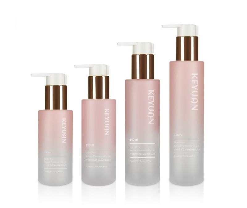 KY090 - Chai Nhựa PET Bơm Lotion Dưỡng Ẩm Gradient Nắp Bơm Mạ Vàng Hồng