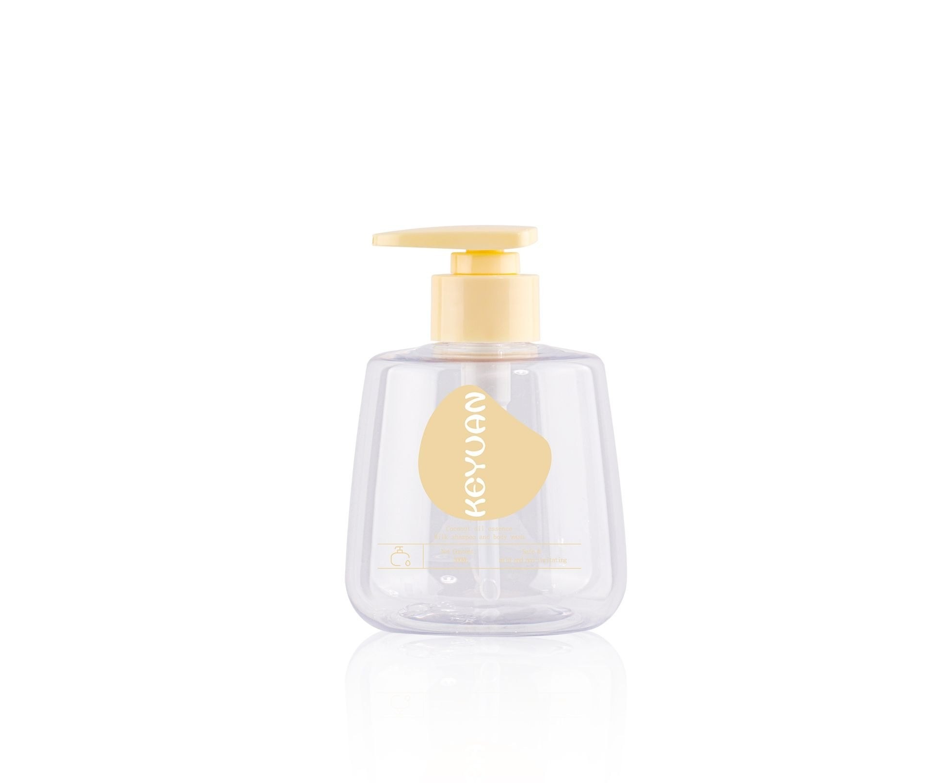 Chai Bơm Kem Tay Nhựa PET Trong Suốt 300ml Thiết Kế Độc Đáo - KY241