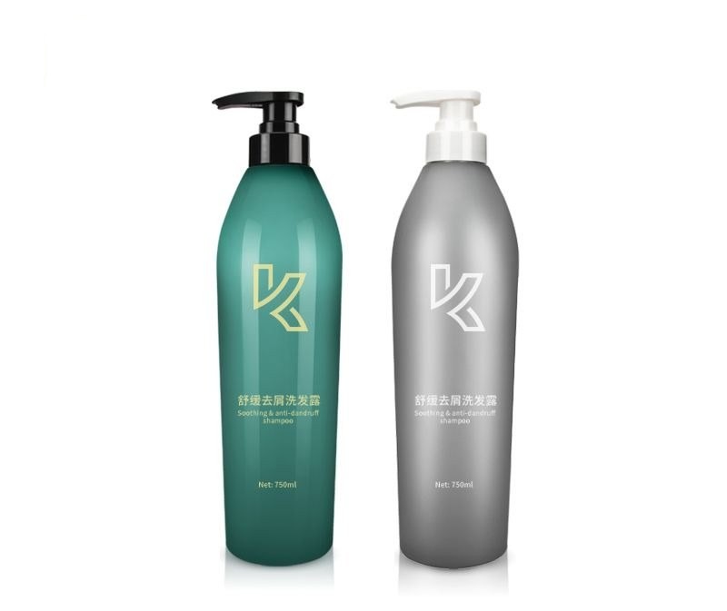 Chai Nhựa PET 750ml Đựng Dầu Gội/Dầu Xả Màu Xanh Xám, Dung Tích Lớn Thân Thiện Môi Trường - KY015