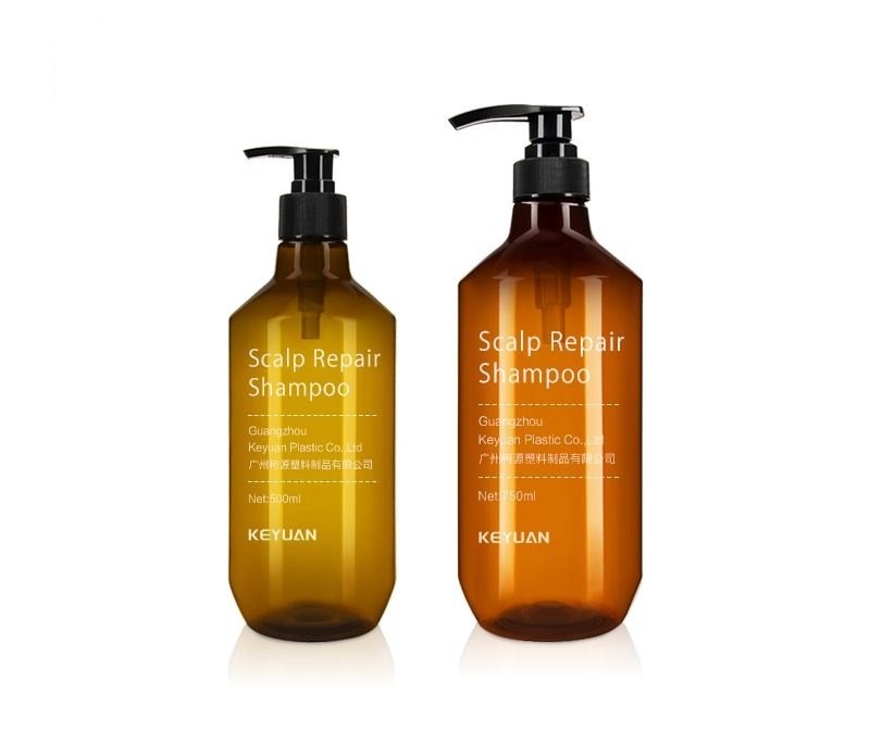 KY103 - Chai Nhựa PET Đựng Dầu Gội/Dầu Xả Phục Hồi Da Dầu 500ml-750ml Màu Nâu Đậm