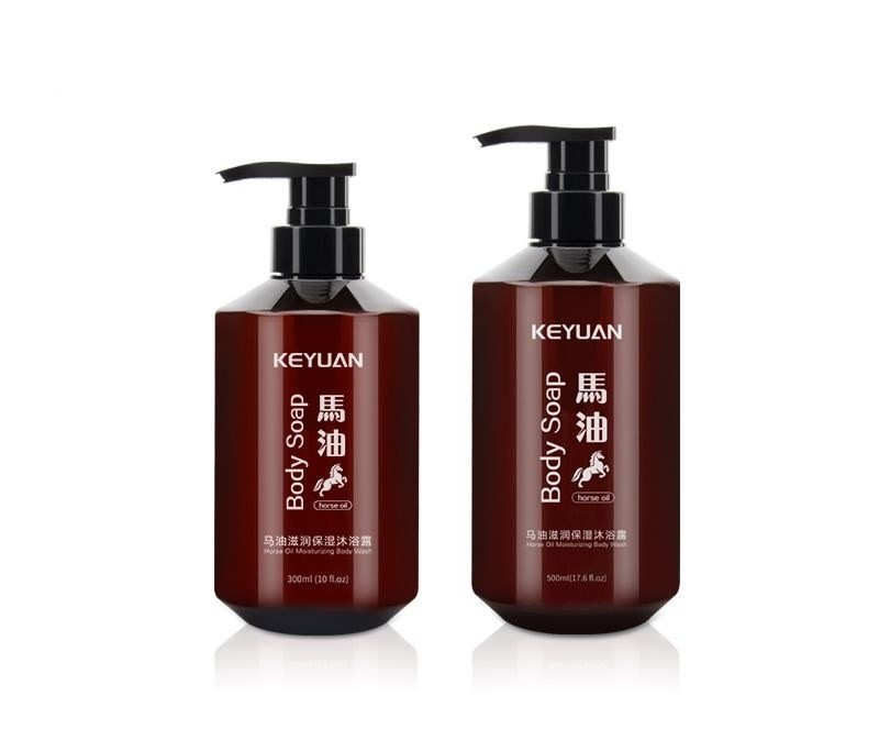 Chai Nhựa PET Nâu Đựng Dầu Gội, Sữa Tắm, Dầu Xả Dưỡng Ẩm Tinh Dầu Ngựa 300ml/500ml - KY127