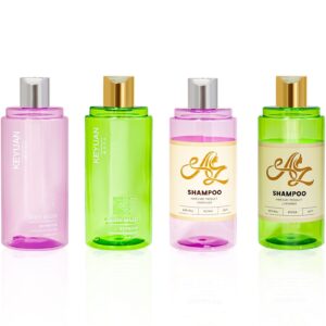 KY229-2 - Chai nhựa PET tròn 500ml đựng dầu gội/mỹ phẩm, nắp đĩa bạc
